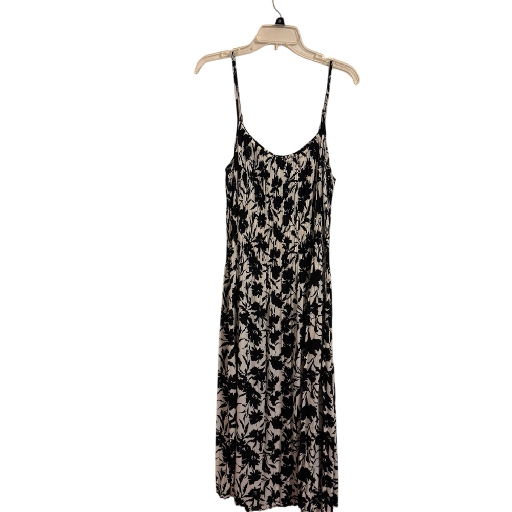 Nicole Miller Floral Pleated Maxi Dress Sundress Flowy